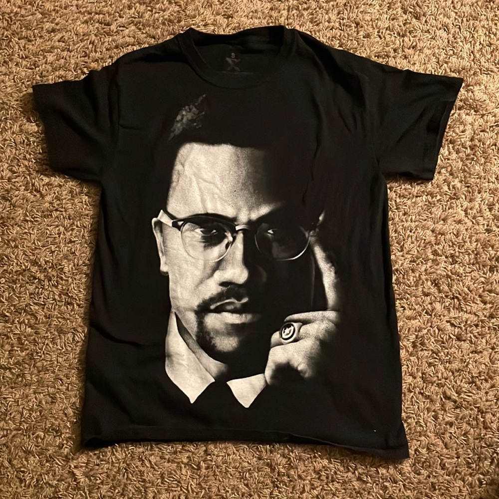 Malcolm X T-Shirt, Size S, Black
